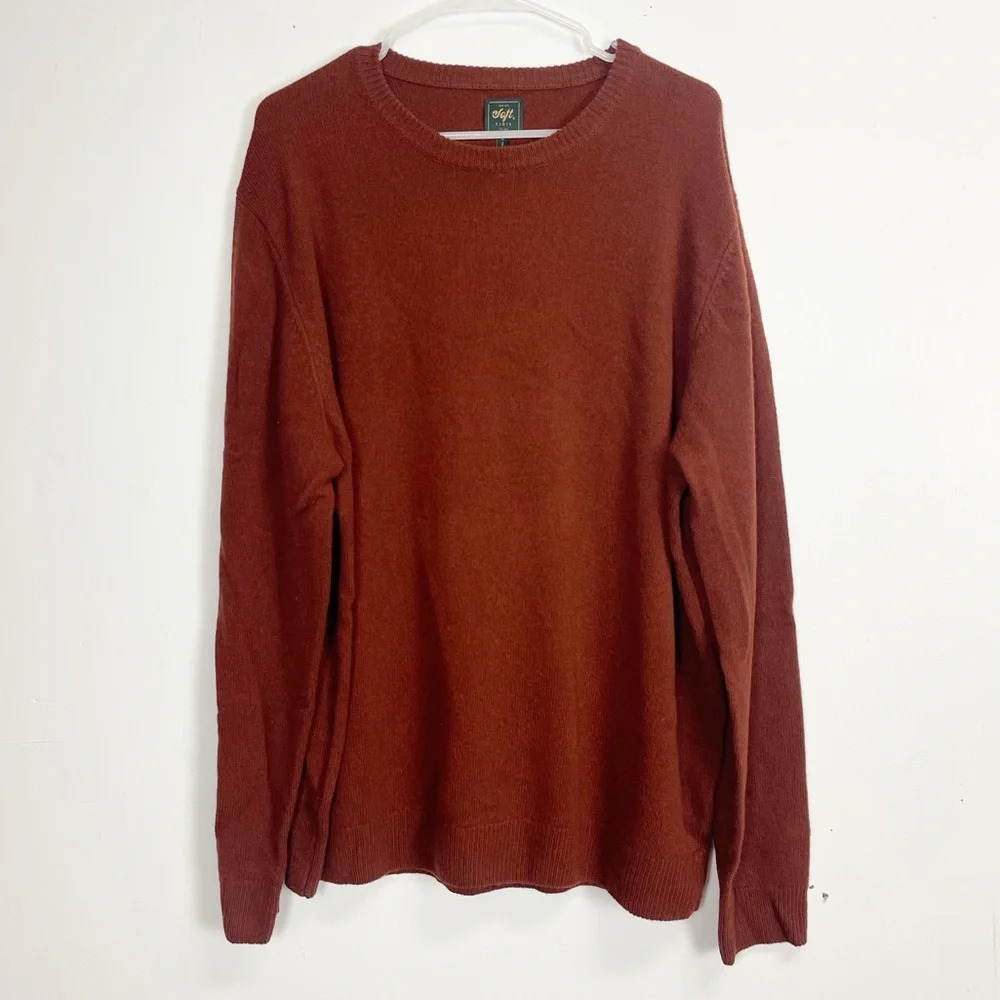 New Way Soft Cloth All Day Sweater Mens XL Red Pullover Merino Wool NWOT NEW